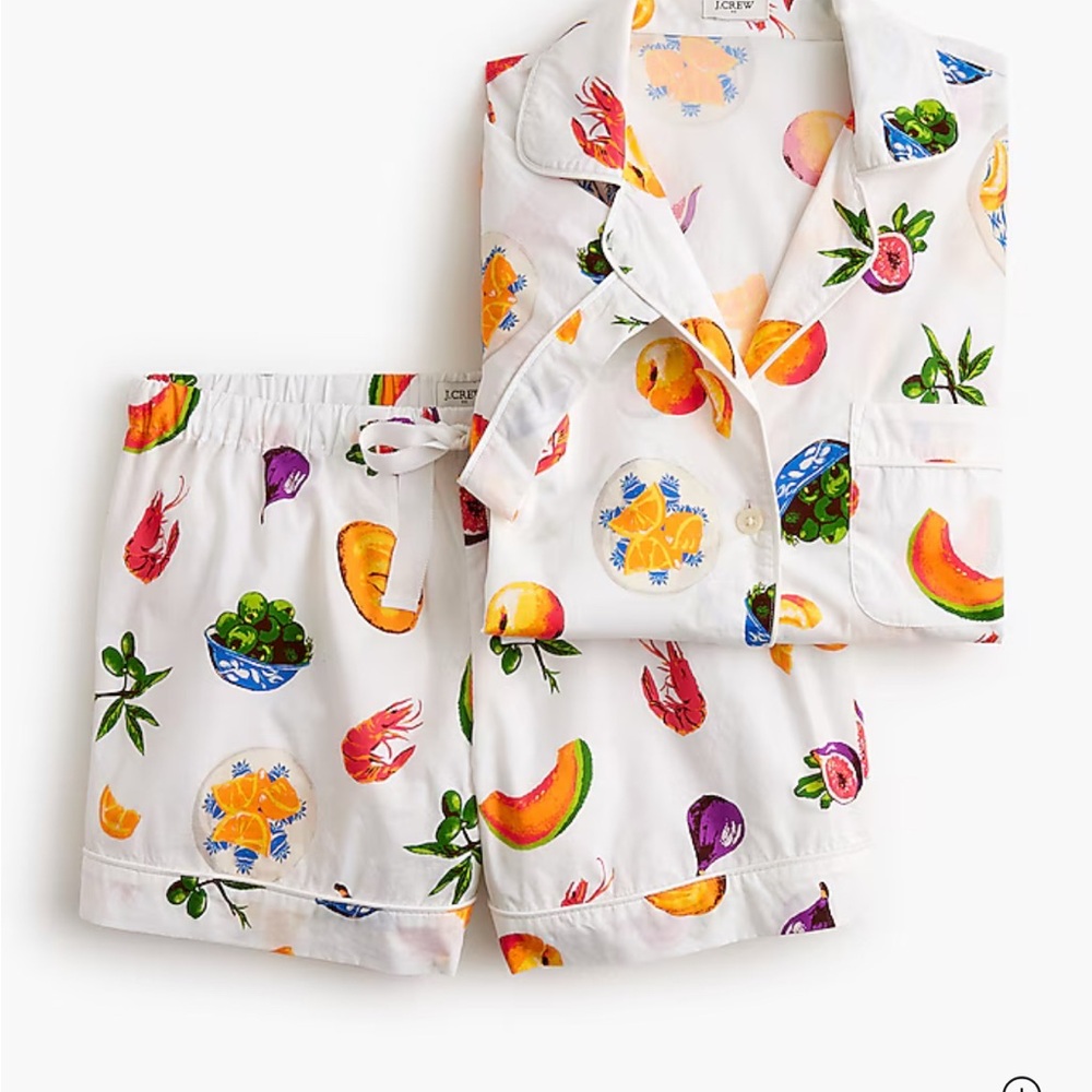 J Crew Women’s Short-sleeve cotton short pajama set NWT Size Medium